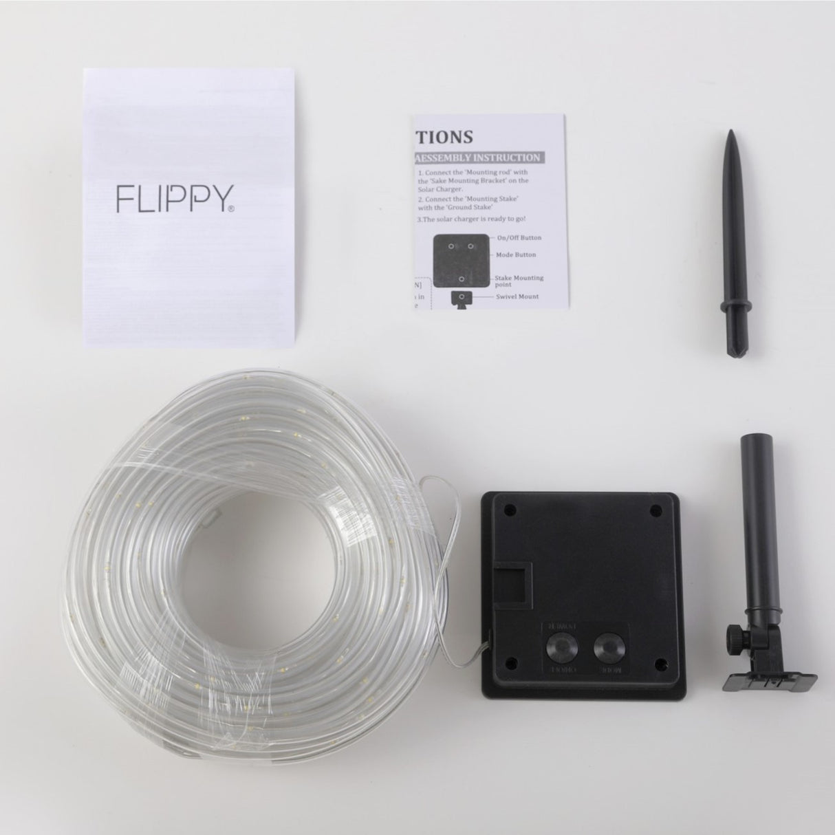 Instalatie Luminoasa De Craciun Tip Furtun Luminos, 300 Led-Uri, 32 Metri Lungime, 8 Programe, 2 Metri Prelungitor, Sarma Din Cupru, Incarcare Solara, Rece
