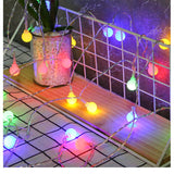 Instalatie sfere brad Craciun Vivimall, 3 metri, 20 LEd-uri, alimentare la retea, fir transparent, multicolora - vivimall.ro