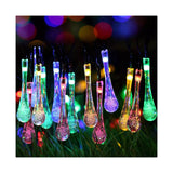 Instalatie Solara 6 M, 28 Led-Uri Cu Ornament Tip Picatura De Apa, Liniara, Fir Negru