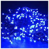 Instalatie Solara Craciun Turturi, IP44, 5 m, 143 Led-uri, Perdea Franjurata, albastru, 8 jocuri de lumini, cu Telecomanda, 31V, 500 mAh, Acumulator de 2400 mAh, Exterior, Prelungitor 5 m inclus, Fir Alb, Vivimall - vivimall.ro