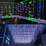 Instalatie Solara Craciun Turturi, IP44, 5 m, 143 Led-uri, Perdea Franjurata, RB-RG, 8 jocuri de lumini, cu Telecomanda, 31V, 250 mAh, Acumulator de 1200 mAh, Exterior, Prelungitor 5 m inclus, Fir Alb, Vivimall - vivimall.ro
