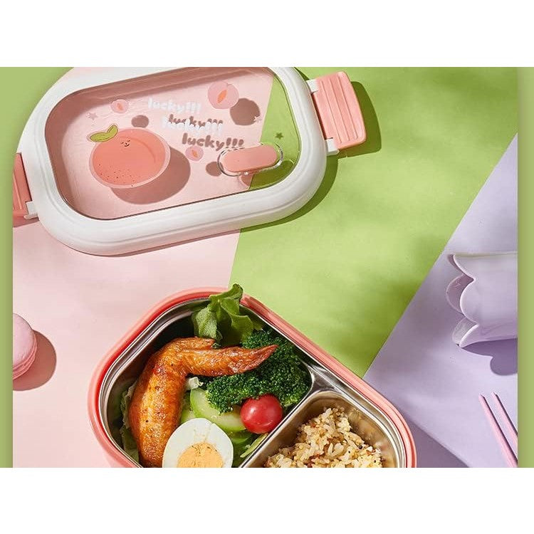 Cutie Pentru Pranz Sau Gustari, Cu Doua Compartimente, Pentru Copii Si Adulti, Etansare, Pp, Perfect Pentru Scoala Si Birou, 1000 Ml, 22.5X14.5X8 Cm - vivimall.ro