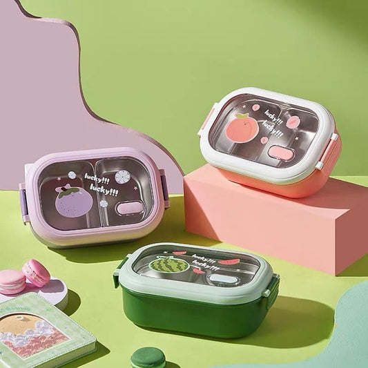 Cutie Pentru Pranz Sau Gustari, Cu Doua Compartimente, Pentru Copii Si Adulti, Etansare, Pp, Perfect Pentru Scoala Si Birou, 1000 Ml, 22.5X14.5X8 Cm - vivimall.ro