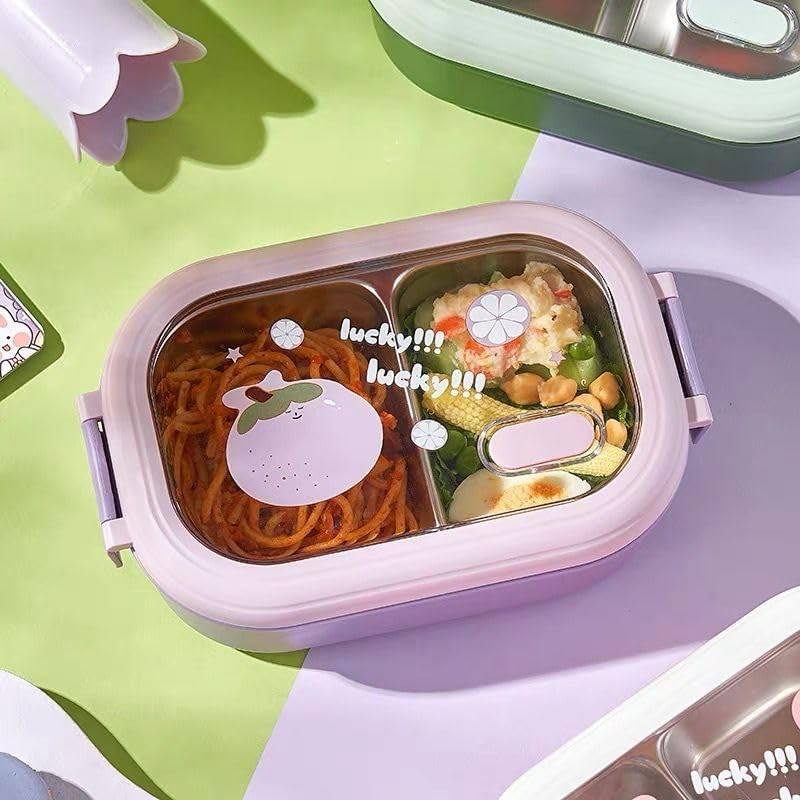 Cutie Pentru Pranz Sau Gustari, Cu Doua Compartimente, Pentru Copii Si Adulti, Etansare, Pp, Perfect Pentru Scoala Si Birou, 1000 Ml, 22.5X14.5X8 Cm - vivimall.ro