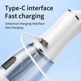 Irigator Bucal Electric, Flippy,  Portabil, Dus Bucal pentru Curatare, Indepartare Tartru, 4 Capete, 25 x 8 x 8 cm, Alb - vivimall.ro