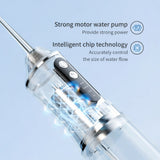 Irigator Bucal Electric, Flippy,  Portabil, Dus Bucal pentru Curatare, Indepartare Tartru, 4 Capete, 25 x 8 x 8 cm, Alb - vivimall.ro