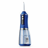 Irigator Bucal Electric, Flippy,  Portabil, Dus Bucal pentru Curatare, Indepartare Tartru, 4 Capete, 25 x 8 x 8 cm, Albastru - vivimall.ro