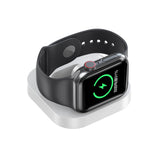 Încărcător wireless magnetic Apple Watch seriile 1-9, design pliabil alb, vedere frontală