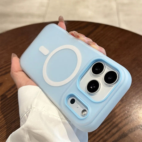 Husa Jelly Magnetic 2in1, Vivimall, pentru iPhone 17, Magsafe, Albastru deschis - vivimall.ro