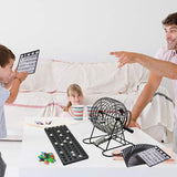 Joc Bingo Vivimall, din metal, 75 bile albe, portabil, 21 x 21 cm, negru - vivimall.ro