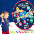 Joc Darts Pentru Copii, Placa Pliabila 36.5 Cm, 8 Mingii Velcro/Scai Simple, 2 Mingii Luminoase, Model Spatiu, Albastru - vivimall.ro