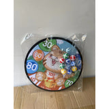 Joc Darts Vivimall pentru Copii, Placa Pliabila 36.5 cm, 8 Mingii Velcro/Scai Simple, 2 Mingii Luminoase, Model Tigru, Portocaliu - vivimall.ro