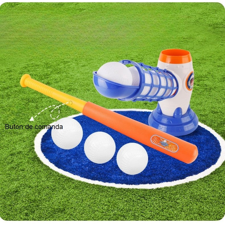 Joc de Baseball Interactiv, Lansator Vivimall, Aruncare prin Buton de Lansare pe Bata, Include Bata si 5 Mingii, 37 x 23 x 16 cm Baza, 59 cm Bata, Multicolor - vivimall.ro