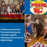Joc De Baut Beer Pong 24 Pahare, 24 Mingi, Material Plastic, Reutilizabil, Portabil - vivimall.ro