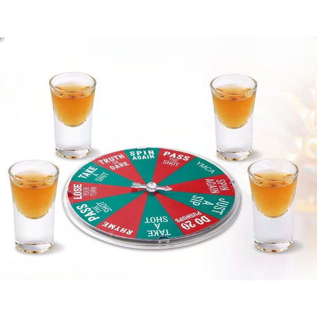 Joc De Baut Ruleta Norocoasa, Cu 4 Pahare De Shot, +18 Ani, Rosu/ - vivimall.ro