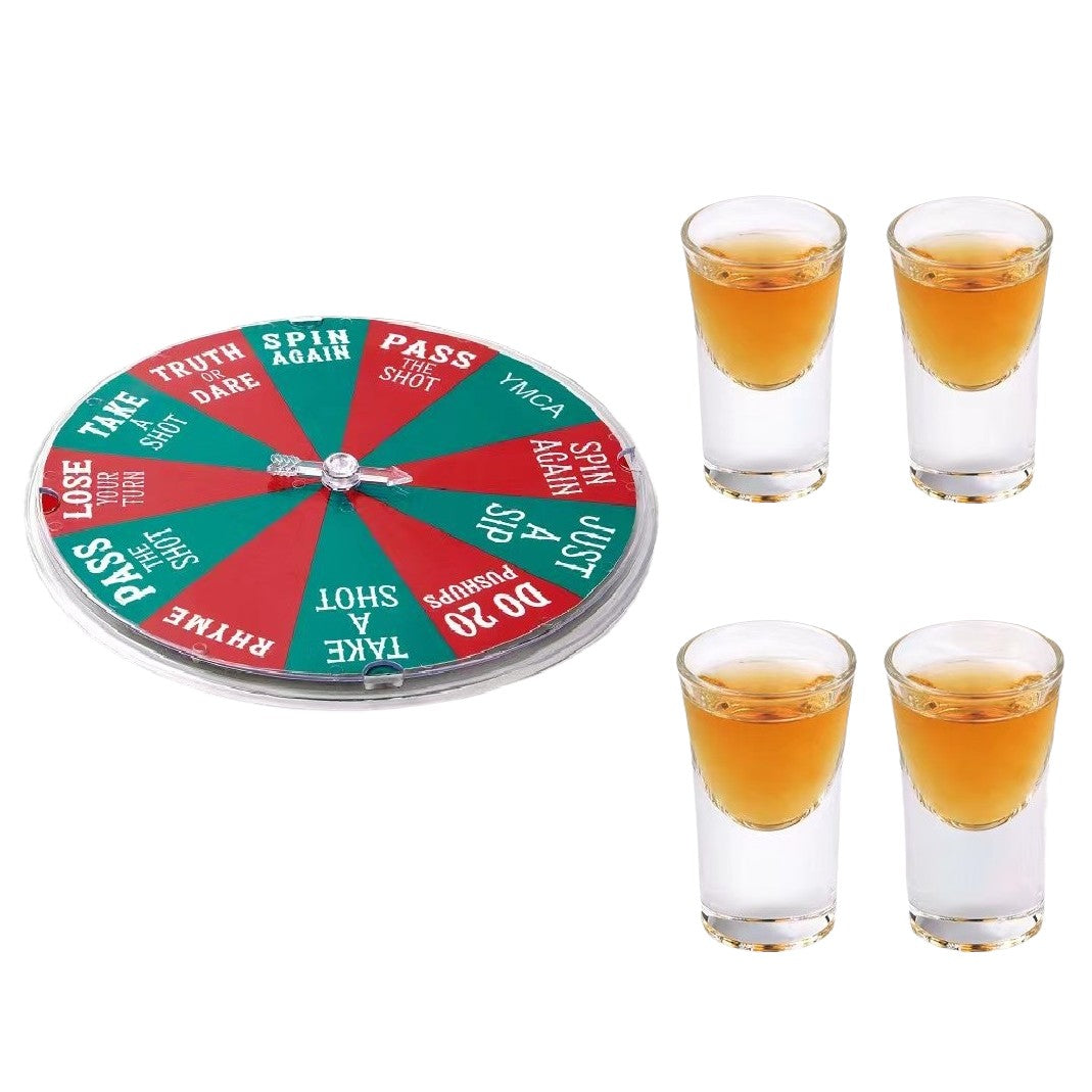 Joc De Baut Ruleta Norocoasa, Cu 4 Pahare De Shot, +18 Ani, Rosu/ - vivimall.ro