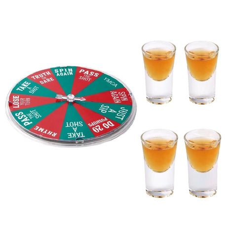 Joc De Baut Ruleta Norocoasa, Cu 4 Pahare De Shot, +18 Ani, Rosu/ - vivimall.ro