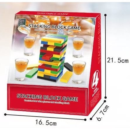 Joc De Baut Turn Jenga Din Plastic, Cu 4 Pahare De Shot, +18 Ani - vivimall.ro