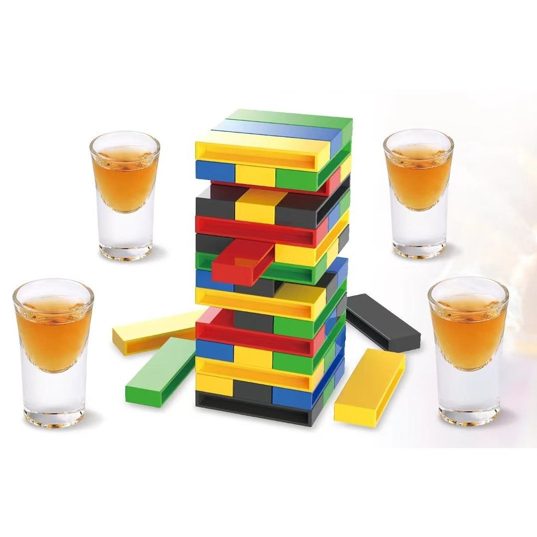 Joc De Baut Turn Jenga Din Plastic, Cu 4 Pahare De Shot, +18 Ani - vivimall.ro