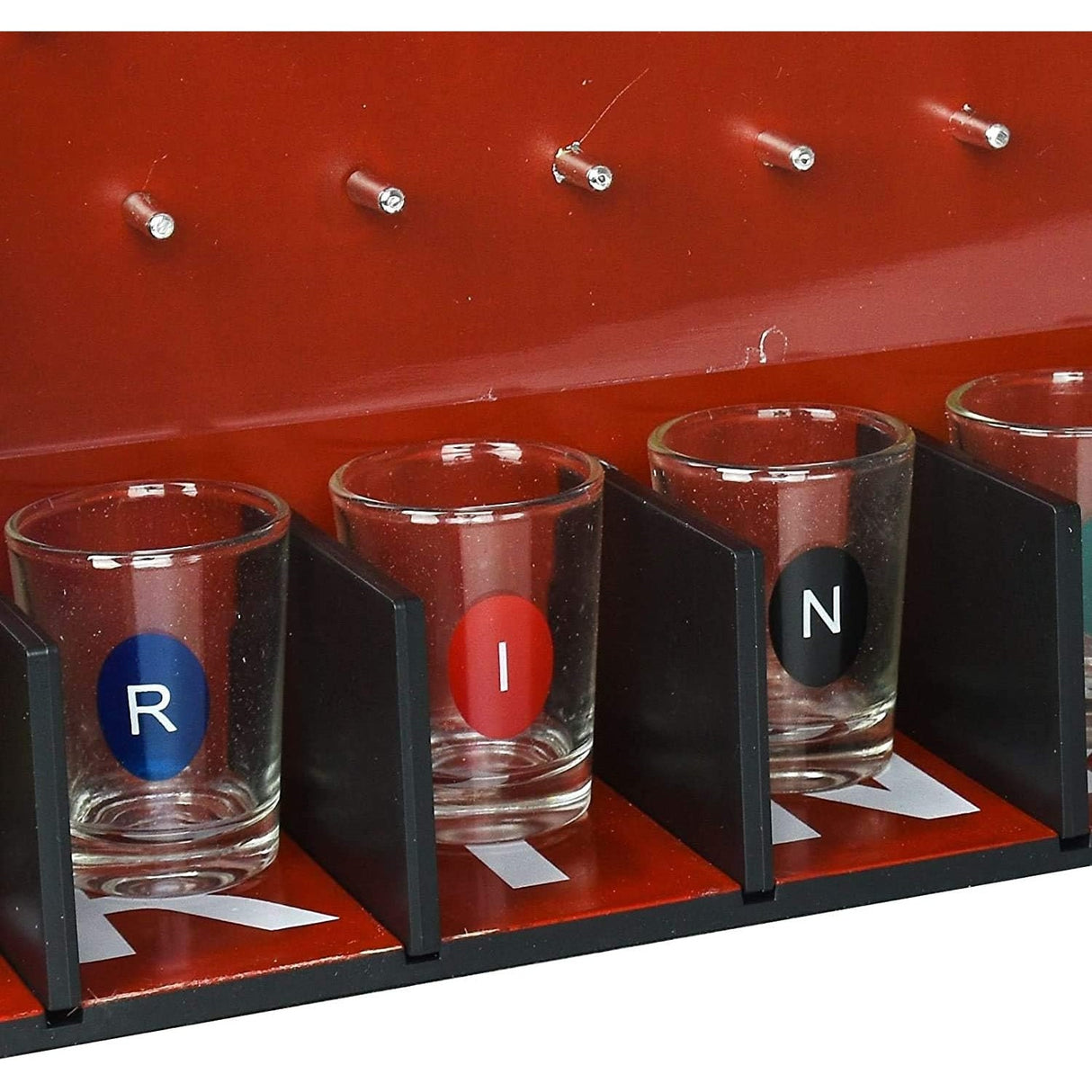 Joc de Baut Gravitational Vivimall, pentru Petreceri, Interactiv, pana la 6 Jucatori, Pahare de Shot Incluse, 25.5 x 6.7 x 27.5 cm, Rosu - vivimall.ro