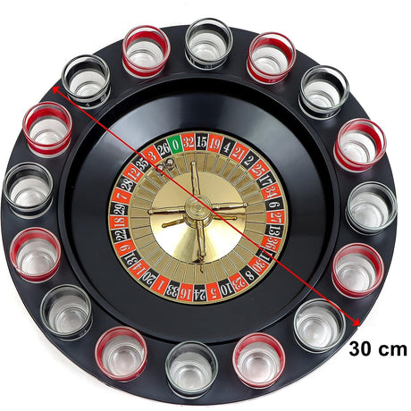 Joc De Baut Ruleta Cu Pahare De Shot 30 Cm, Rosu/ - vivimall.ro