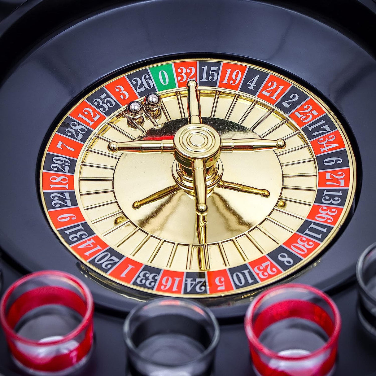Joc De Baut Ruleta Cu Pahare De Shot 30 Cm, Rosu/ - vivimall.ro
