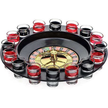 Joc De Baut Ruleta Cu Pahare De Shot 30 Cm, Rosu/ - vivimall.ro