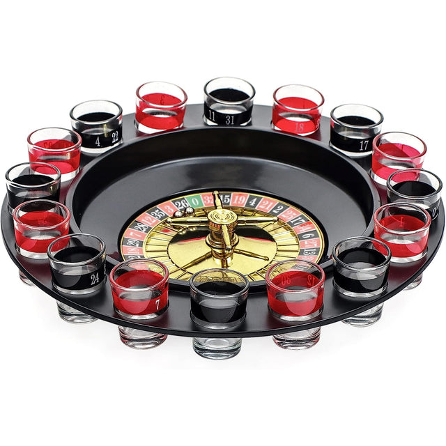 Joc De Baut Ruleta Cu Pahare De Shot 30 Cm, Rosu/ - vivimall.ro