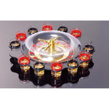 Joc de Baut Ruleta Flippy, cu 16 Pahare de Shot din Sticla , 30 x 30 x 5.5 cm, model 2, Rosu/Negru