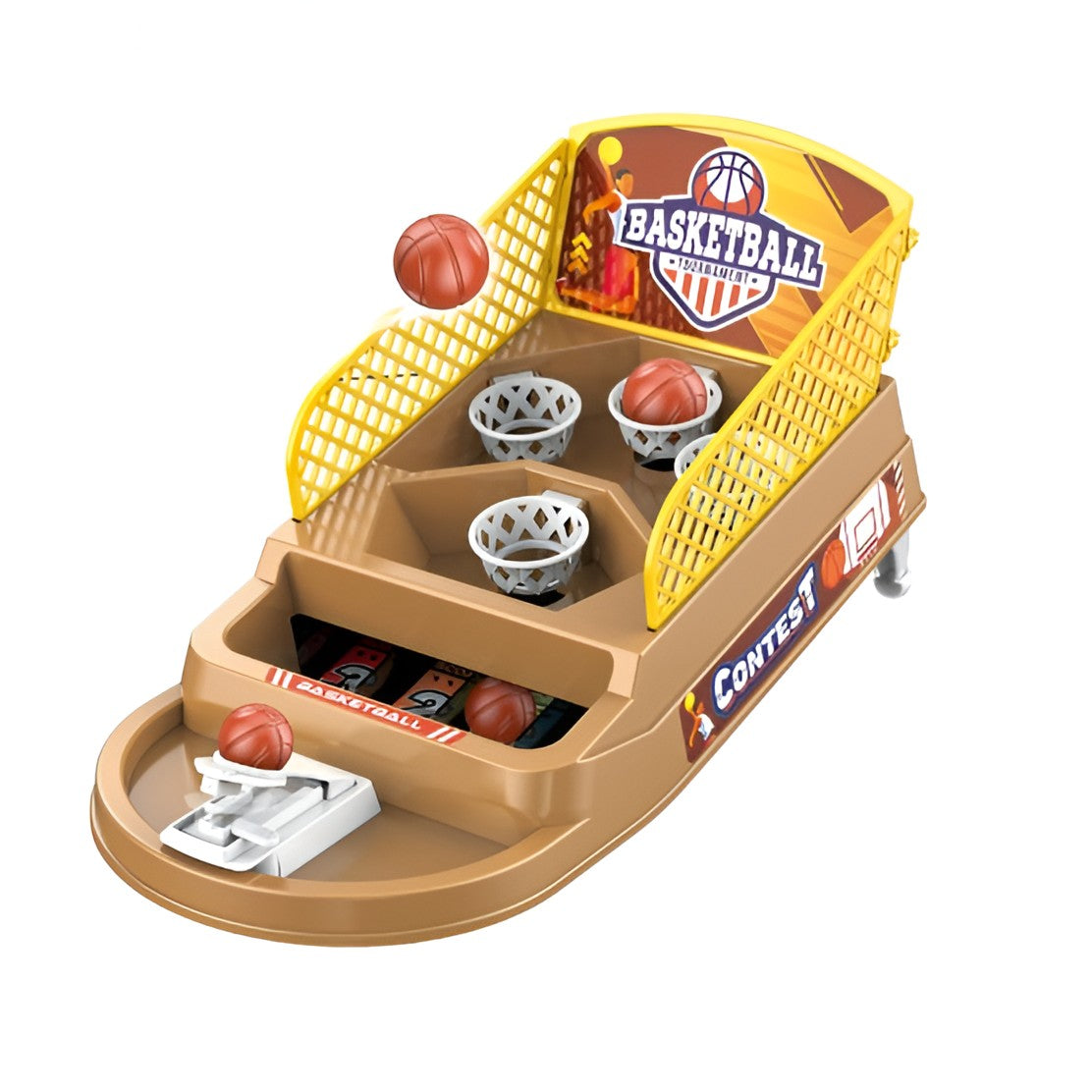 Joc De Masa Mini Baschet Interactiv Pentru Copii, 4 Cosuri, 3 Mingi Incluse