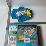 Joc de Masa Mini Bowling Interactiv pentru Copii, Vivimall, Mingi si Figurine Incluse, 26.5x19.5x5 cm, Albastru - vivimall.ro