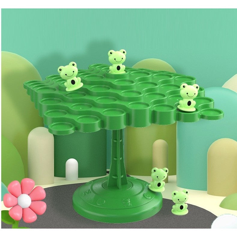 Joc Interactiv, Vivimall, Broaste in Echilibru, +3 Ani, din Plastic, 50 de Pioni, Placa de Echilibru, Roata cu Pedepse, Zar, 14 x 7 x 14 cm, Verde - vivimall.ro