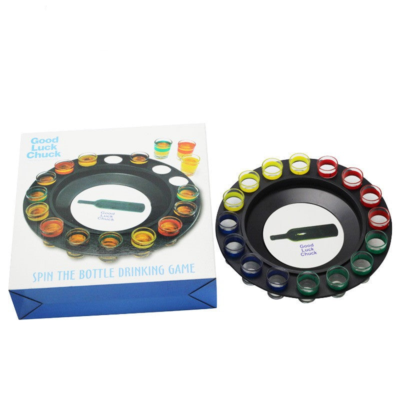 Joc De Societate "Adevar Sau Provocare" Ruleta Cu 16 Pahare De Shot Din Sticla, Pentru Petreceri, Distractie, Cadouri - vivimall.ro