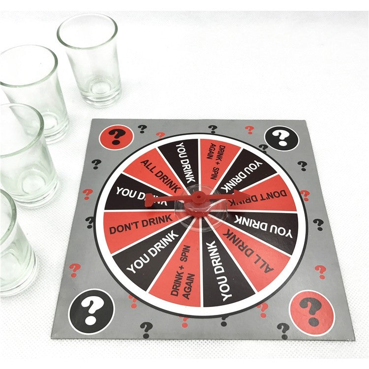 Joc De Societate Cu 4 Pahare De Shoturi Din Sticla Ruleta Norocului, Pentru Petreceri - vivimall.ro