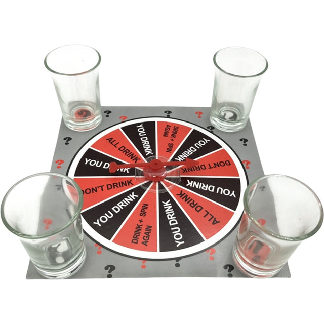Joc De Societate Cu 4 Pahare De Shoturi Din Sticla Ruleta Norocului, Pentru Petreceri - vivimall.ro