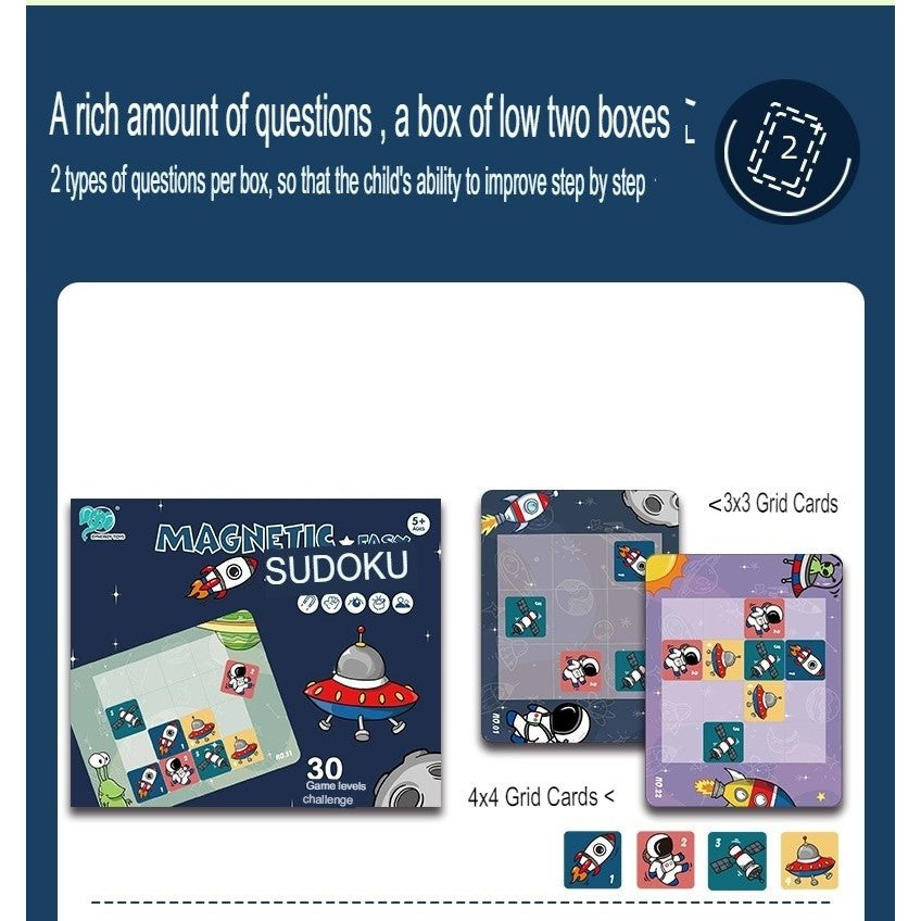 Joc Educativ Sudoku Cu Tablita Magnetica, 35 De Piese, Cartonase Spatiu