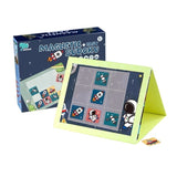 Joc educativ Sudoku cu tablita magnetica, 35 de piese, cartonase spatiu, Albastru - vivimall.ro