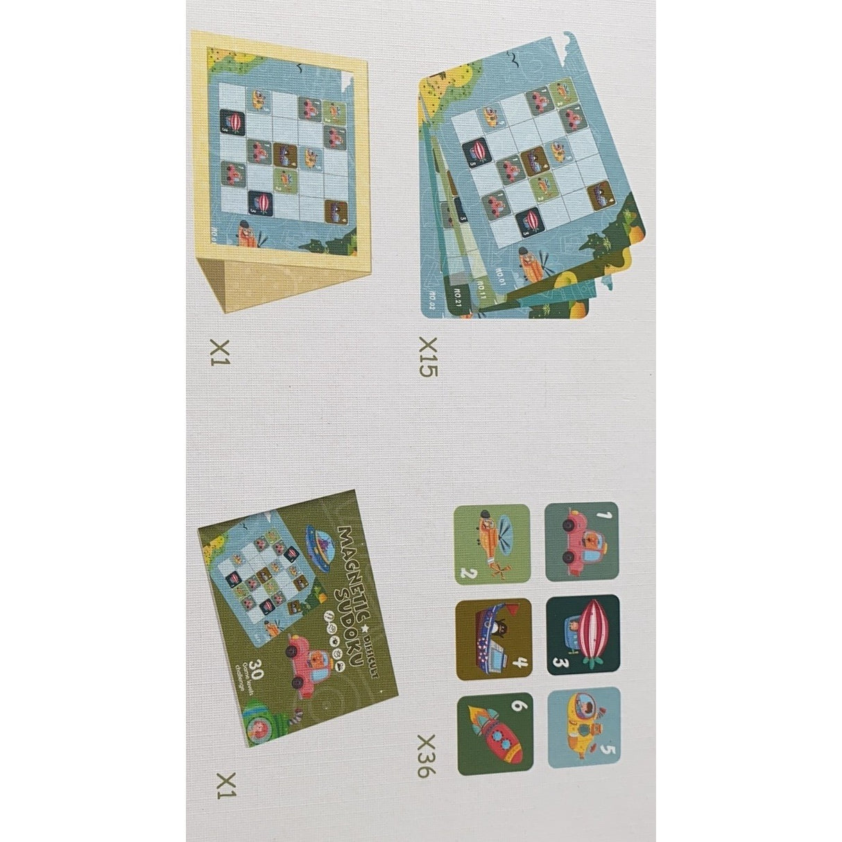 Joc Educativ Sudoku Cu Tablita Magnetica, 53 De Piese, Cartonase Cu Trafic