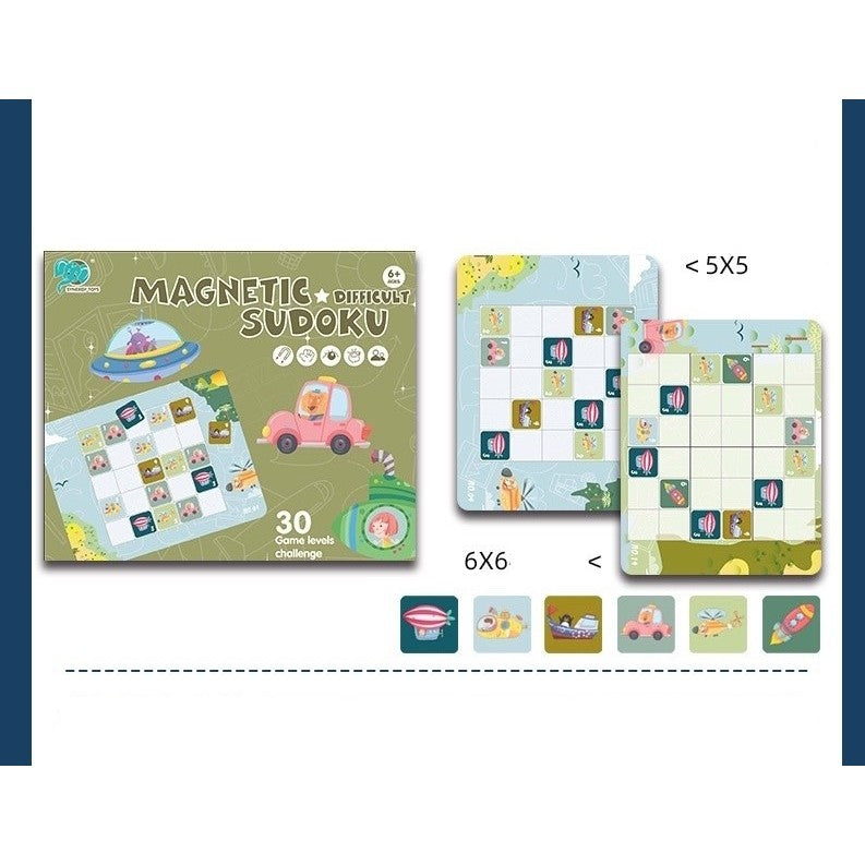 Joc Educativ Sudoku Cu Tablita Magnetica, 53 De Piese, Cartonase Cu Trafic