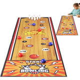 Joc Interactiv, Vivimall, Covor de Bowling 90 x 20 cm, 1-4 Jucatori, +5 Ani, 6 Mingi Incluse, 6 Popice, Galben - vivimall.ro