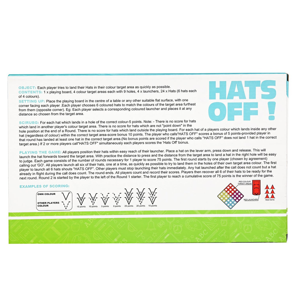 Joc Interactiv pentru Copii, Vivimall, 4 Hats Off, Tabla de Joc, Figurine Palarii, +3 Ani, Multicolor - vivimall.ro