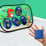 Joc pentru Copii, Vivimall, Aruncarea Sacilor cu Nisip, Sageti, 8 Mingi, 4 Saci, Geanta Portabila, Interactiv, Model Dinozauri, 77.5x44.5x42 cm, Multicolor - vivimall.ro