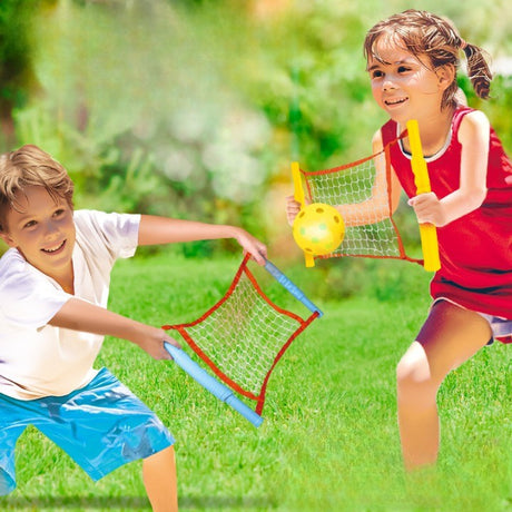 Joc Spikeball, Pentru Copii, Joc In 2, Pentru Plaja, Parcuri, Interior, 2 Plase, 2 Mingi, Senzorial, Prinderea Mingii, 50X30 Cm, Multicolor - vivimall.ro
