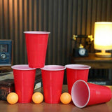 Joc de Baut BEER PONG, Flippy, Set din 12 Mingi de Tenis si 12 Pahare Reutilizabile, Joc Interactiv pentu Adulti, Albastru Rosu - vivimall.ro