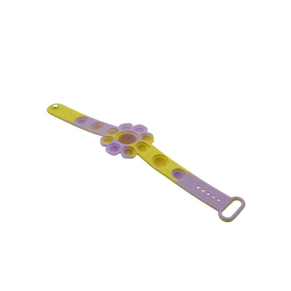 Jucarie antistres din silicon, Bratara caracatita reversibila, Multicolor/Galben - vivimall.ro