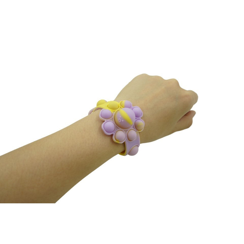 Jucarie Antistres Din Silicon, Bratara Caracatita Reversibila, Multicolor/Galben - vivimall.ro