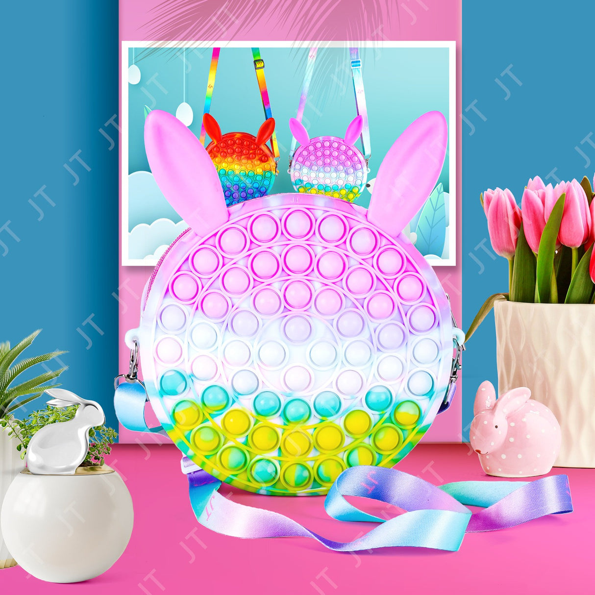 Geanta Pop It Iepuras Macarons 16 Cm | PopJoy 2