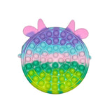 Jucarie Antistres Din Silicon Geanta Pop It, 18 Cm, Vacuta, Macarons