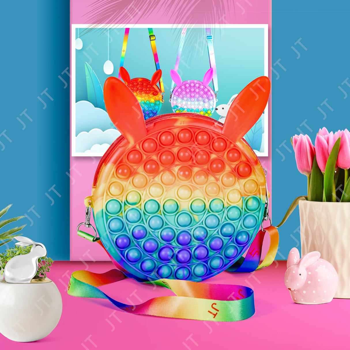 Geanta Pop It Iepuras Curcubeu | BubbleBag 3