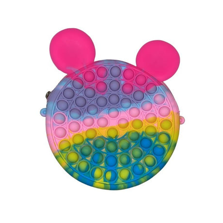 Jucarie antistres din silicon Flippy, Geanta Pop It, Mickey Mouse - vivimall.ro